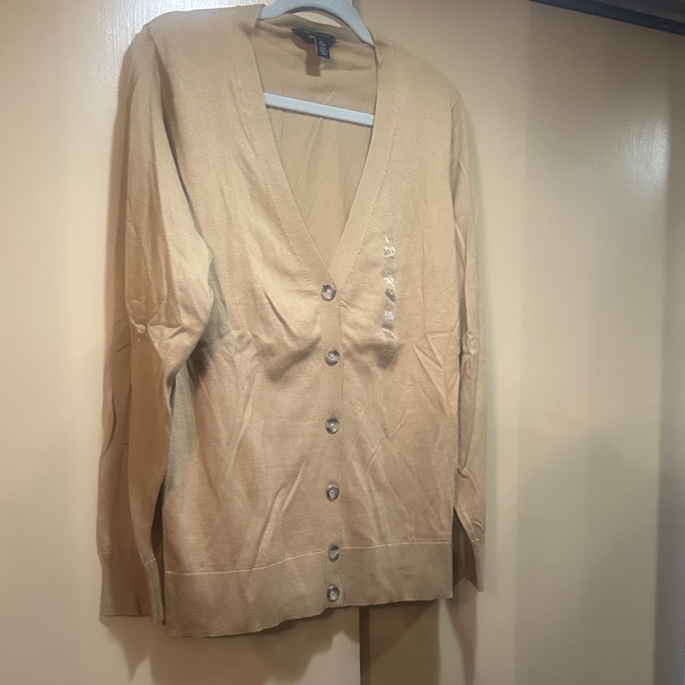 Tommy Hilfiger Tan V-Neck Cardigan